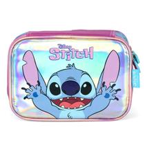 Estojo Box Escola Lilo Stitch Disney Roxo Holográfico Disney