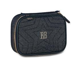 Estojo Box Escolar 36 cores Jeans Denim Vintage RB27026