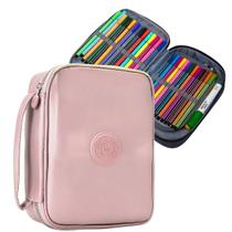 Estojo Box Escolar Alça Organizador Juvenil Duplo Grande Compartimento Jumbo Volta as Aulas Espaçoso Moderno Papelaria F - Meimi Amores