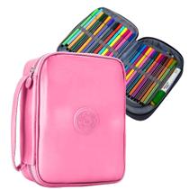 Estojo Box Escolar Alça Organizador Juvenil Duplo Grande Compartimento Jumbo Volta as Aulas Espaçoso Moderno Papelaria F