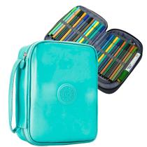 Estojo Box Escolar Alça Organizador Juvenil Duplo Grande Compartimento Jumbo Volta as Aulas Espaçoso Moderno Papelaria F