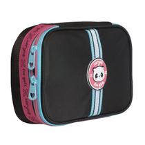 Estojo Box Escolar Com Elástico 36 Pens Panda Pandinha Preto
