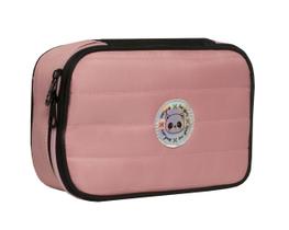 Estojo Box Escolar Com Elástico 36 Pens Panda Pandinhas Rosé