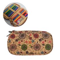 Estojo Box Escolar Duplo Fofo Grande Floral Cortiça Organizador Colorido Aula Lápis Caneta Marrom Modelo:Primavera Estojo Box Escolar Duplo Fofo Grande Floral Cortiça Organizador Colorido Aula Lápis Caneta Marrom Modelo:Primavera