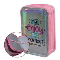 Estojo Box Escolar Feminino Rosa Grande Organizador 6 Divisórias ACP Estojo Box Escolar Feminino Rosa Grande Organizador 6 Divisórias ACP