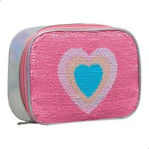 Estojo Box Escolar Grande Porta Lapis Paetê 100 Pens 23x17x6cm Laterais Estruturadas Forrado Yepp EST12031