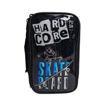 Estojo Box Escolar Grande Reforçado Menino Volta as Aulas Organizador Colorido Lápis Caneta Material Modelo:Skate Hard C