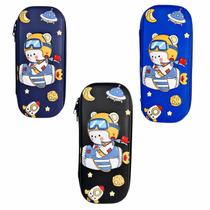 Estojo Box Escolar Infantil 3D Masculino Com Divisória Interna ESTBM