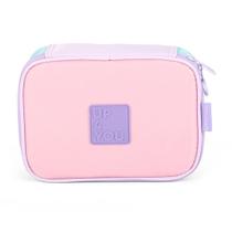 Estojo Box Escolar Infantil Rosa Com Azul Tiffany Up4you