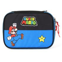 Estojo Box Escolar Infantil Super Mario Bros Azul