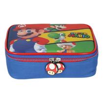 Estojo Box Escolar Mario Bros Azul EI42554mo Luxcel Estojo Box Escolar Mario Bros Azul EI42554mo Luxcel
