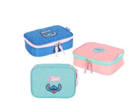 Estojo Box Escolar Meninas Grande Personagem Stitch Disney