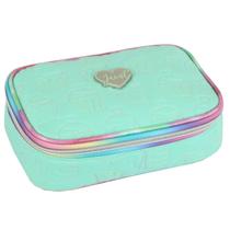 Estojo Box Escolar Organizador Com Divisórias Duplo Meninas Juvenil