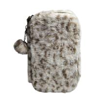 Estojo Box Escolar Pelúcia Animal Onça Leopardo Grande Espaçoso Fofo Lápis Caneta Material Aulas