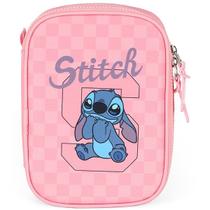 Estojo BOX Escolar STITCH Xadrez Rosa Luxcel Estojo BOX Escolar STITCH Xadrez Rosa Luxcel
