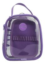 Estojo Box Escolar Versátil Cristal Lilás