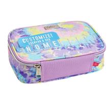 Estojo Box Juvenil Feminino Tye Die 100 Pens Roxo/Azul