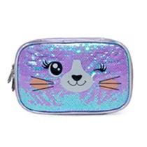 Estojo Box Leopardo Pack Me Sweet Brilhosa Lilás Escolar