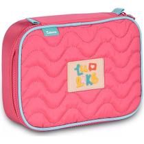 Estojo BOX Luluca Escolar Porta Lapis Elastico Menina Lulike LU24076 Rosa