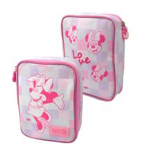 Estojo Box Minnie Grande com Divisórias Organizador Escolar e Resistente