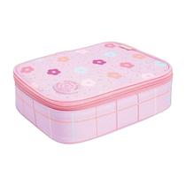 Estojo Box Organizador Académie Tilibra Grande Floral Rosa Material Escolar Volta as Aulas Reforçado