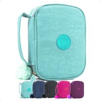 Estojo Box Organizador Escola Feminino Bolsinha Lápis Pompom