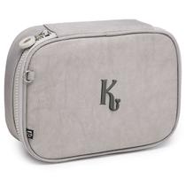 Estojo Box Organizador Kika Escolar Quadrado Grande Feminino Cor:Bege