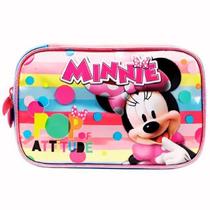 Estojo Box Organizador Minnie Disney 100 Pens Baú Escolar