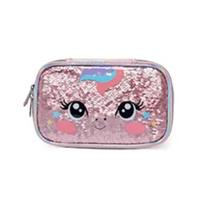 Estojo Box Pack Me Unicórnio Brilhosa Rosa Escolar