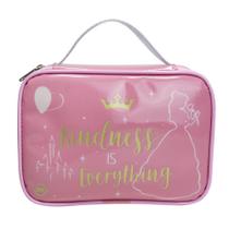Estojo Box Princesas Disney Pvc Necessaire Rosa Com Alça