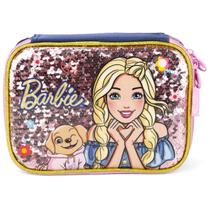 Estojo Box Quadrado Barbie Brilho Luxo Azul