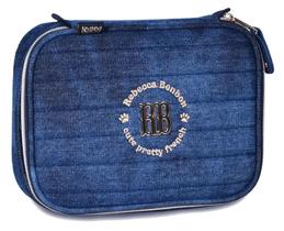 Estojo Box Rebecca Bonbon Com Organizador Escolar Meninas Cor Azul Jeans