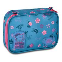 Estojo Box Stitch Disney Azul Lilás Rosa Juvenil Escolar