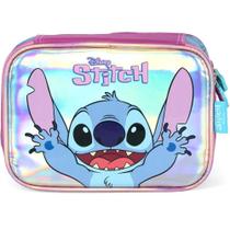 Estojo BOX STITCH Roxo com Zíper e Compartimento Interno - Luxcel