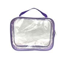 ESTOJO BOX transparente e LILÁS - necessaire - lápis - multiuso - brinquedo - organizador - viagem