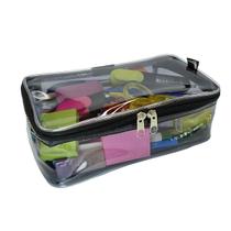 Estojo Box Transparente Neon Grande 100pens Escolar Preto
