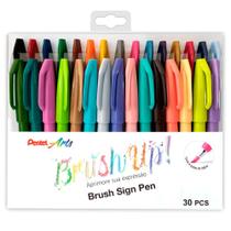 Estojo Brush Sign Pen com 30 Cores - Pentel