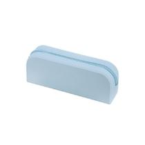 Estojo BRW Retangular Silicone 1 Ziper Azul Pastel