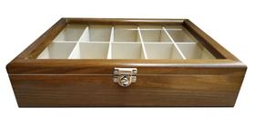 Estojo/caixa 10 Óculos MADEIRA Cerejeira Flocado de Bege