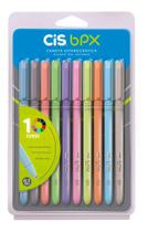 Estojo Caneta Bpx Esferográfica 0,7mm Cis 10 Cores
