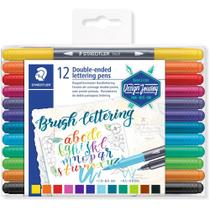 Estojo Caneta Brush Lettering Staedtler 12 Cores Ponta Dupla 3004 TB12 02 Estojo Caneta Brush Lettering Staedtler 12 Cores Ponta Dupla 3004 TB12 02