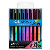 Estojo Caneta Esferográfica CiS Move com 8 Cores - CiS