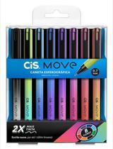 Estojo Caneta Esferográfica Move 0,7mm C/ 8 Cores Cis