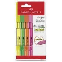 Estojo caneta marca texto 4 cores - faber castell