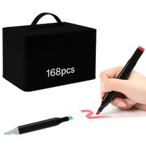 Estojo Caneta Marcadores Com Ponta Dupla Tampa Com Número de Cores com 168 Peças