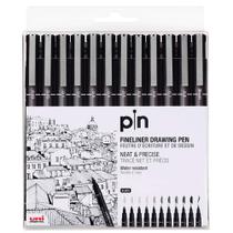 Estojo Caneta Nankim Pin Preta com 12 unidades - Uni