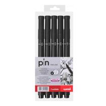 Estojo Caneta Nankim Pin Preta com 5 Unidades - Uni
