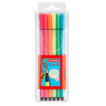 Estojo Caneta Pen 68 com 6 cores Neon - Stabilo Estojo Caneta Pen 68 com 6 cores Neon - Stabilo