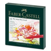 Estojo Caneta Pitt G.Box com 12 Cores Faber-castell