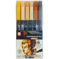Estojo Caneta Ponta de Pincel Koi Sakura 6 Cores Retrato
